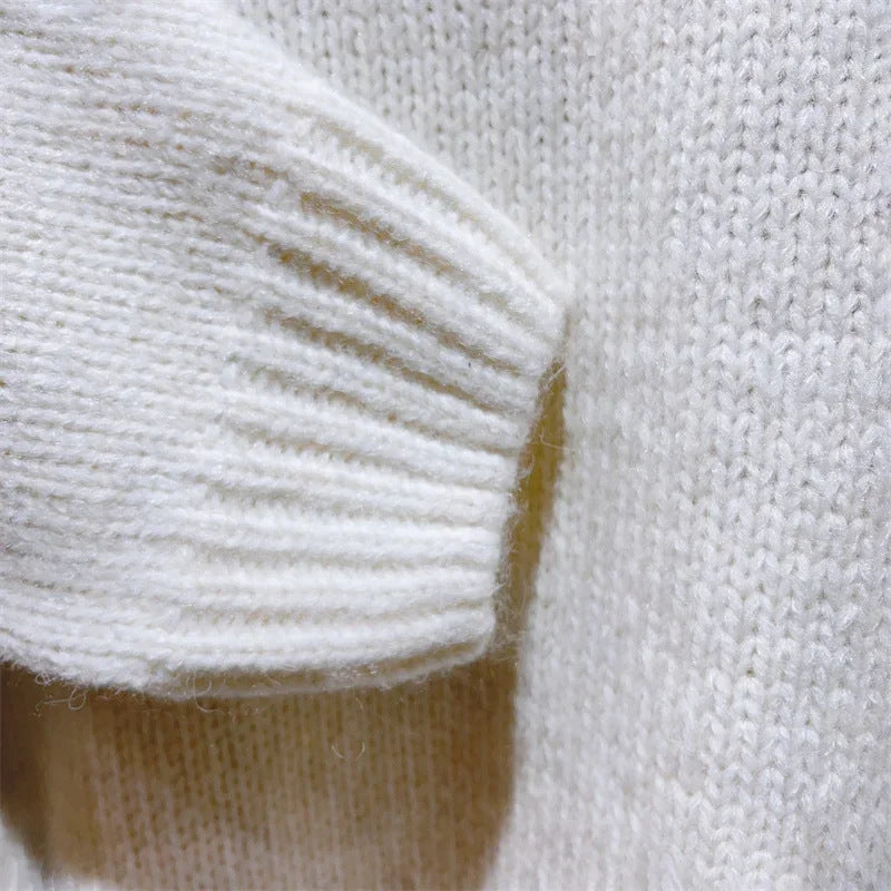 Damen Strickpullover Auffälliger Schriftzug Norvielle