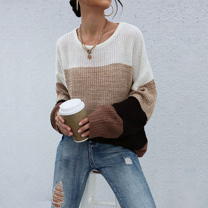 Damen Strickpullover Lässig Streifenmuster Norvielle