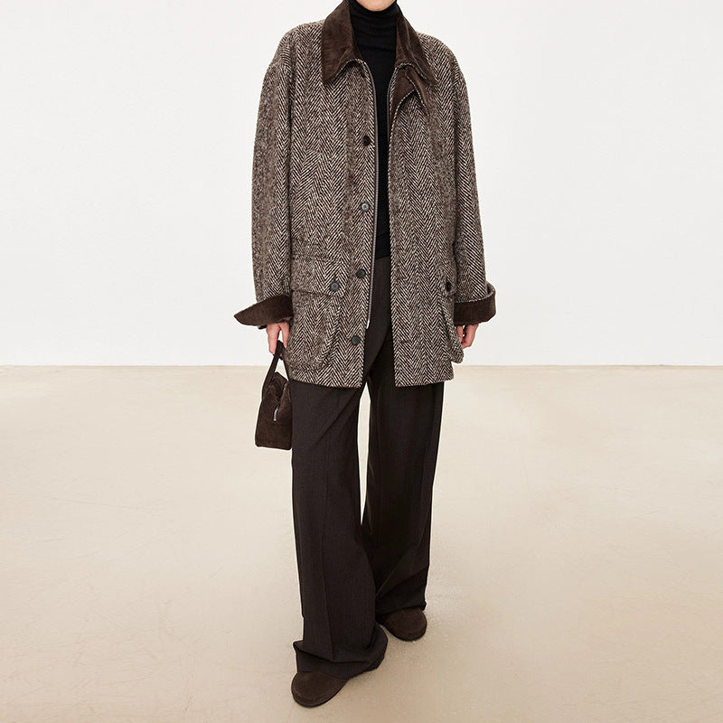 Damen Übergangsjacke Herringbone-Design Norvielle