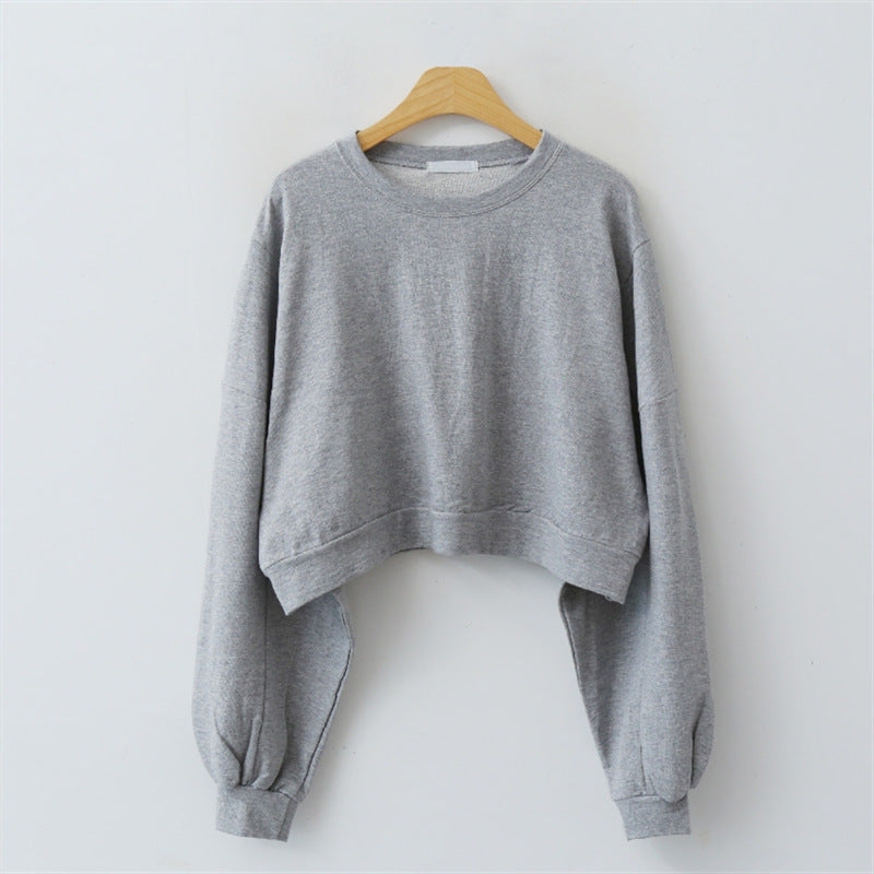 Damen Cropped Pullover Ballonärmel Norvielle