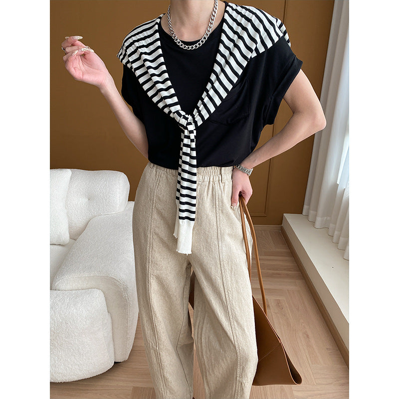 Damen Leinenhose Moderner Schnitt Hochtaschen Beige