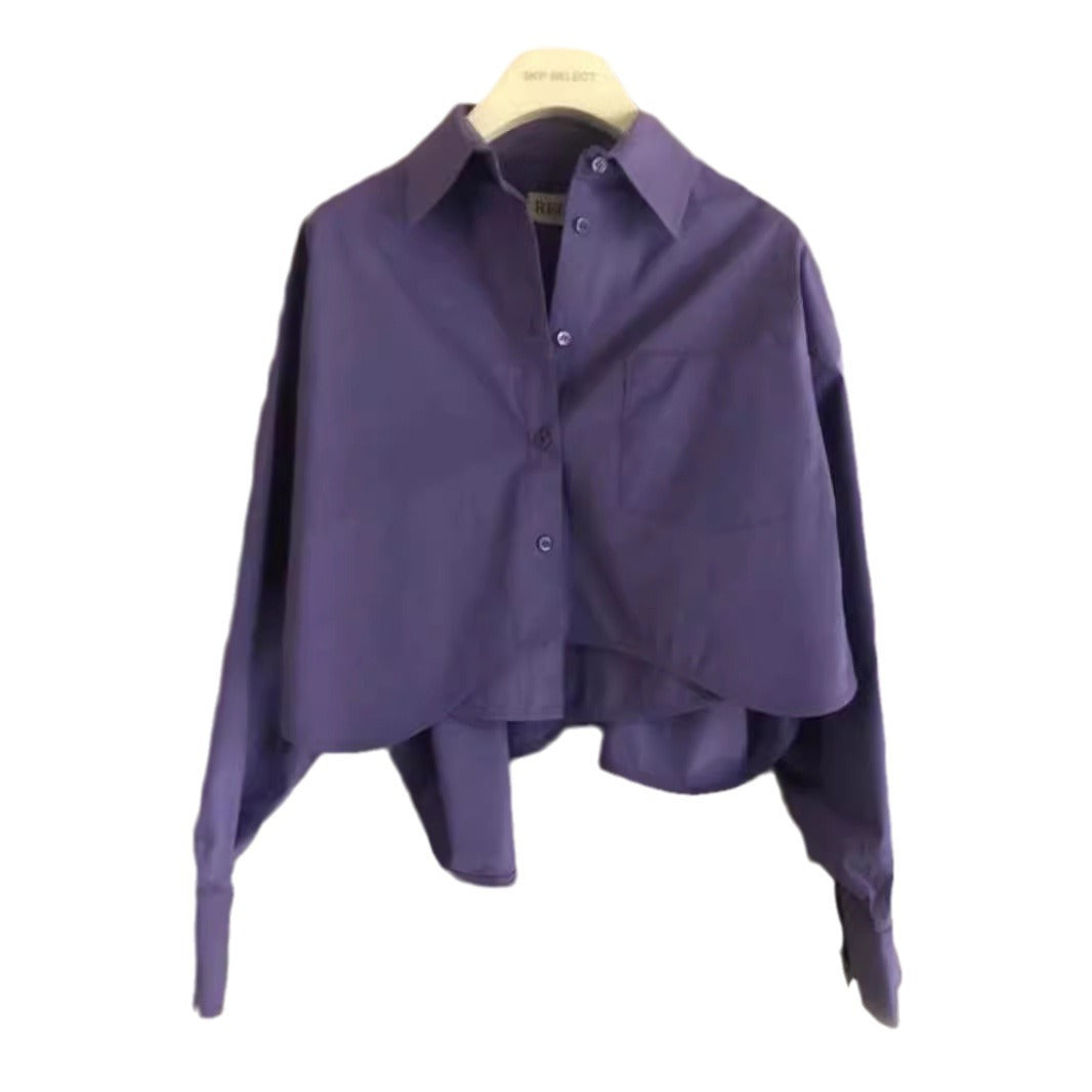 Damen Bluse Cropped Oversized Schnitt Norvielle