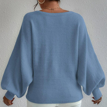 Damen Oversized Strickpullover Asymmetrisch Lässig