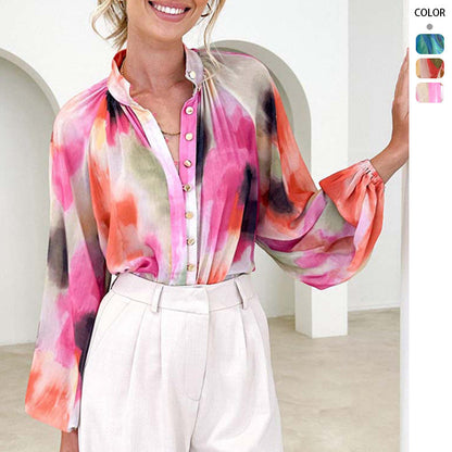 Damen Bluse Weites Oberteil Puffärmel Norvielle - Norvielle