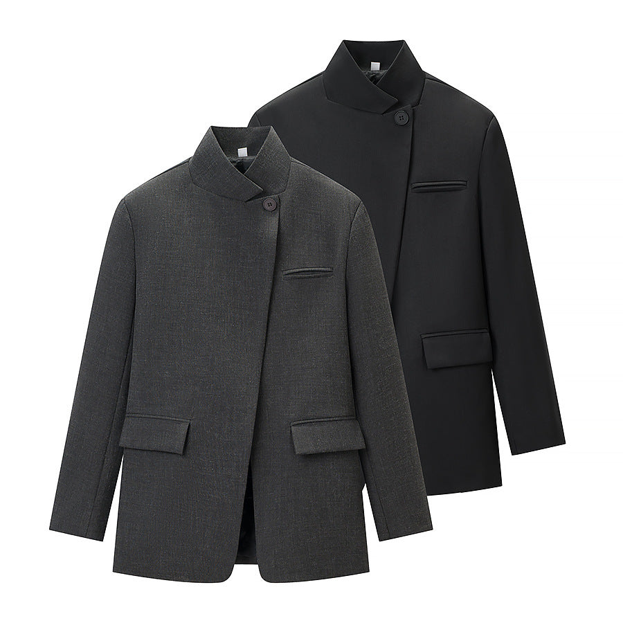 Damen Blazerjacke Lässig Mit Taschen Norvielle Schwarz - Norvielle