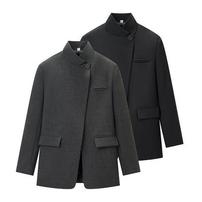 Damen Blazerjacke Lässig Mit Taschen Norvielle Schwarz - Norvielle