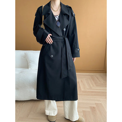 Damen Trenchcoat mit Struktur-Revers und Seitentaschen Norvielle