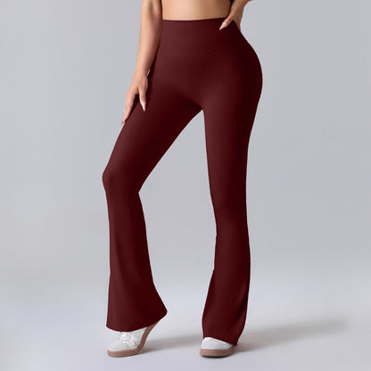Damen Fitnesshose Flared High-Waist Sportleggings für Training