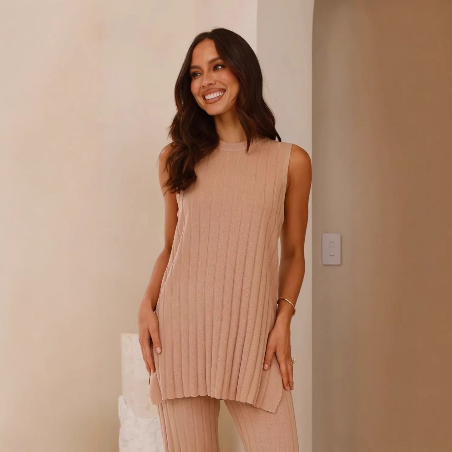 Damen Rib-Loungewear-Set Norvielle Elegantes Set - Norvielle