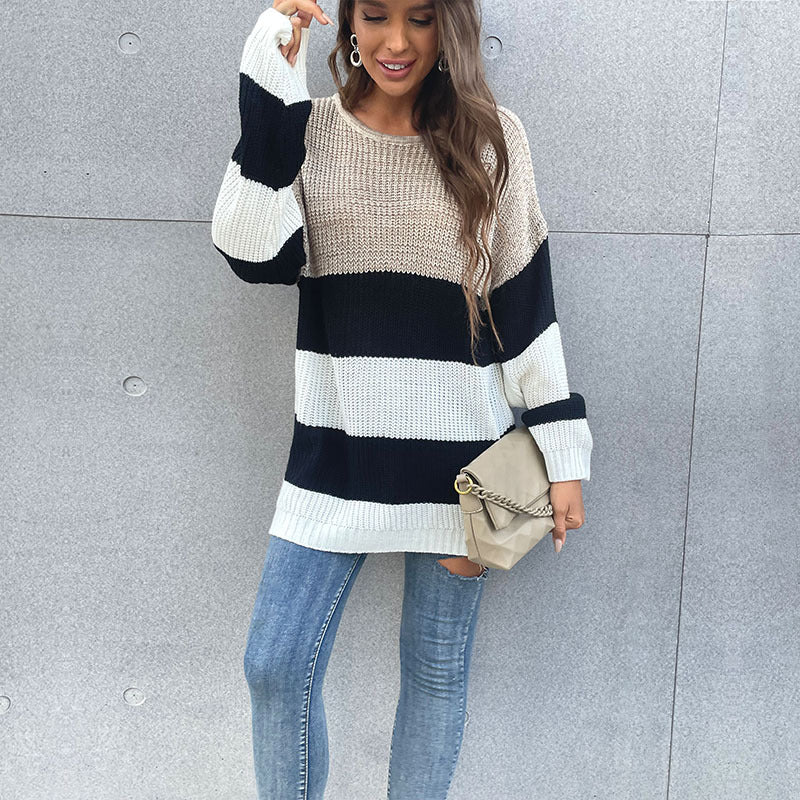 Damen Oversized-Pullover Gestreift Weit Norvielle - Norvielle