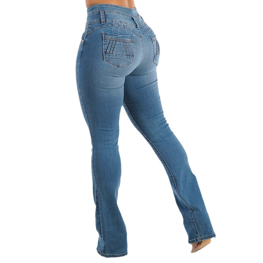 Damen High-Waist Jeans Hose Elastisch