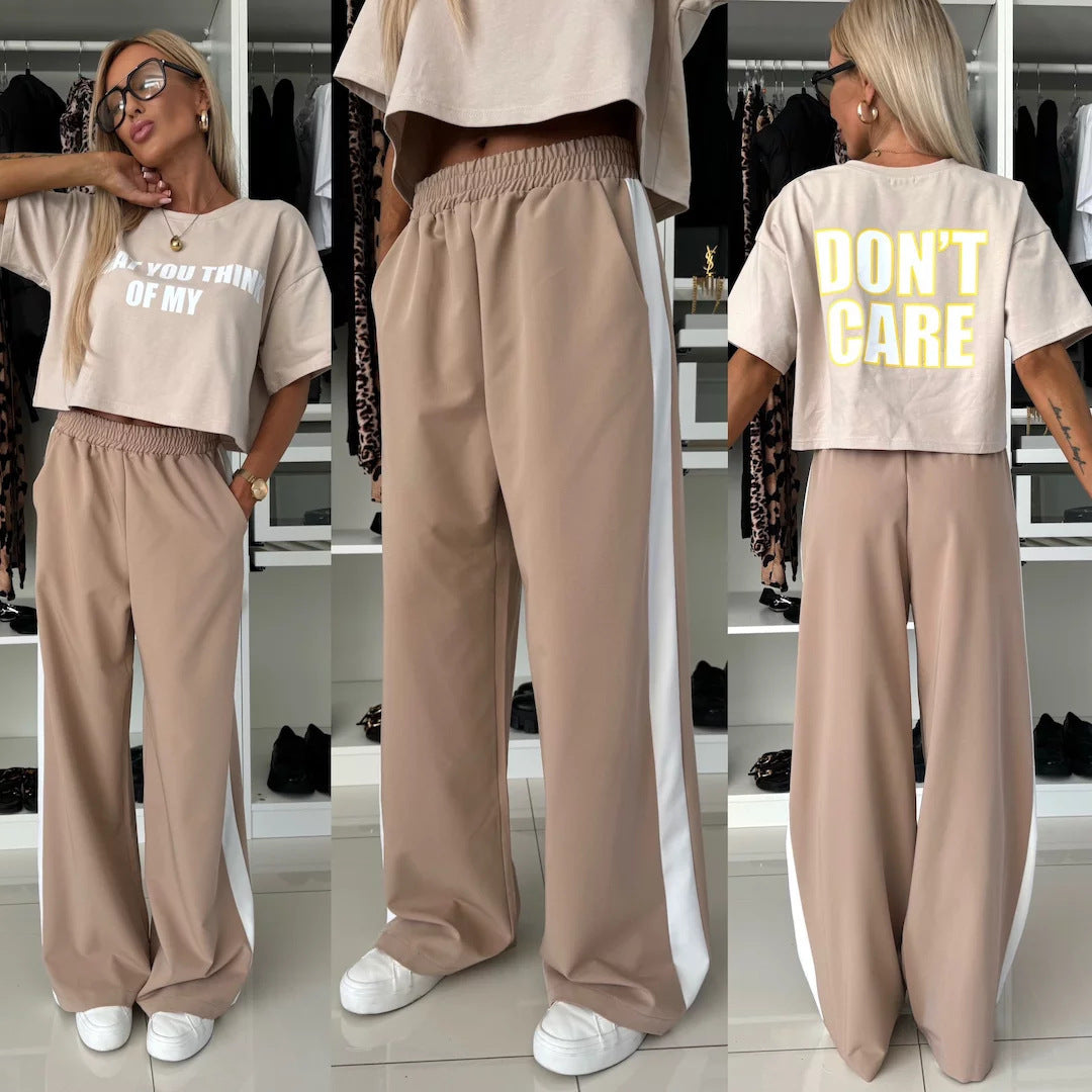 Damen Sportanzug Crop- und Jogginghose Set - Norvielle