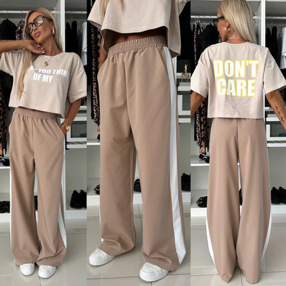 Damen Sportanzug Crop- und Jogginghose Set - Norvielle