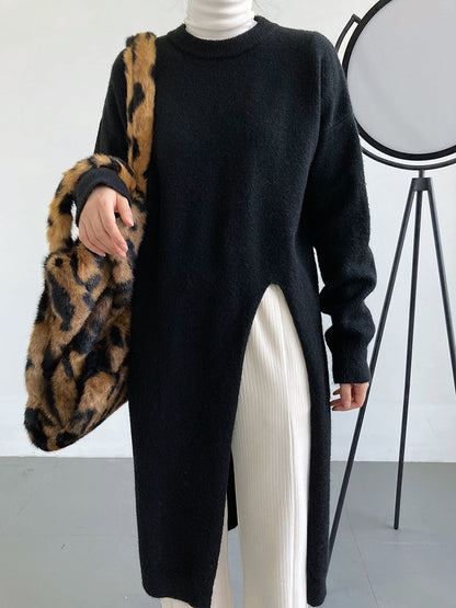 Damen Strickpullover Langärmelig Rundhalsausschnitt Norvielle