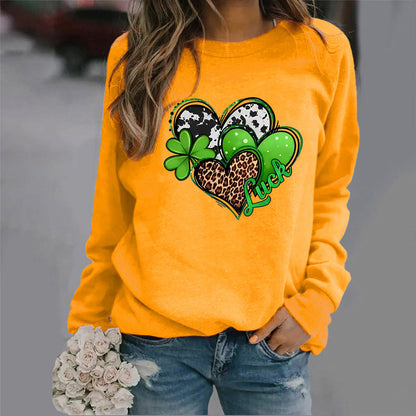 Damen Sweatshirt Kreatives Herzdesign Auffälliges Motiv