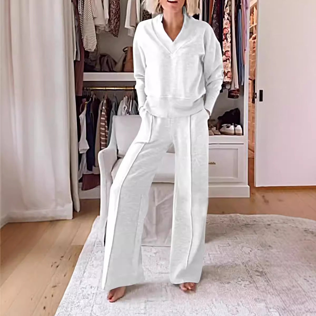 Damen Loungewear-Set V-Ausschnitt Weit Norvielle - Norvielle