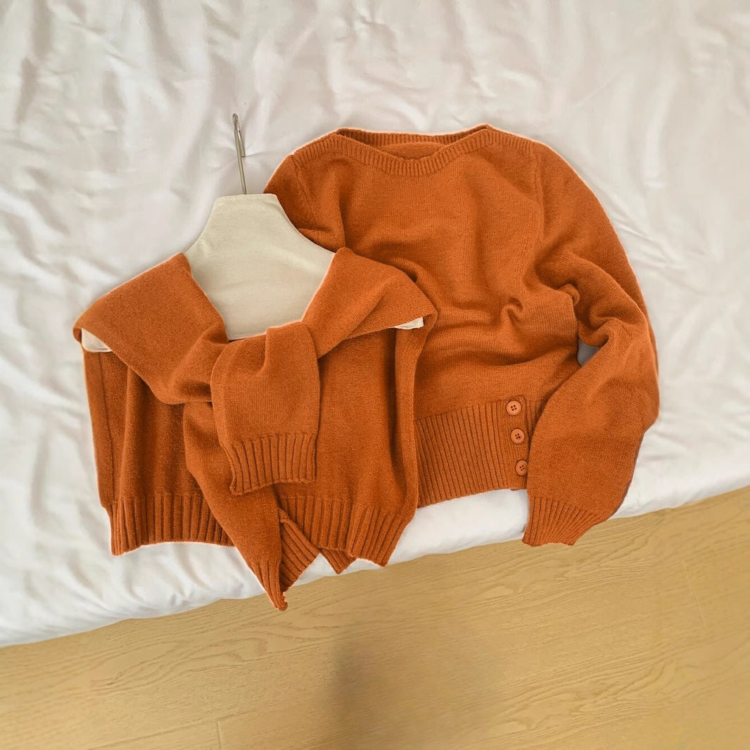 Damen Pullover Abnehmbarer Kragen Norvielle