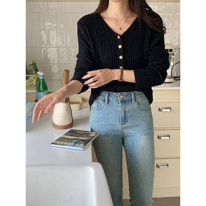 Damen Strickjacke mit Knöpfen Norvielle