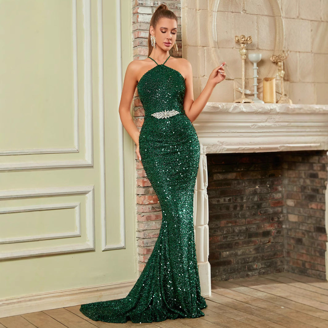 Damen Abendkleid Figurformend Glitzer