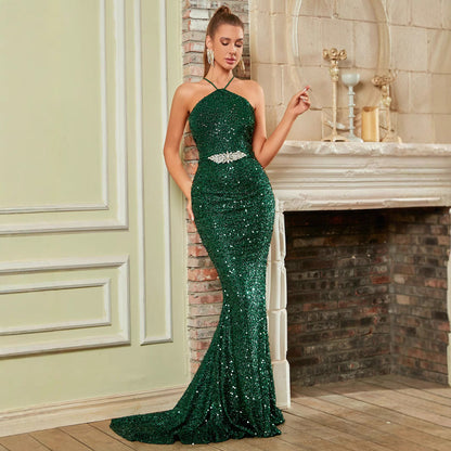 Damen Abendkleid Figurformend Glitzer