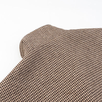 Damen Utility-Jacke Kariert Elastischer Bund Hochgeschlossener Kragen