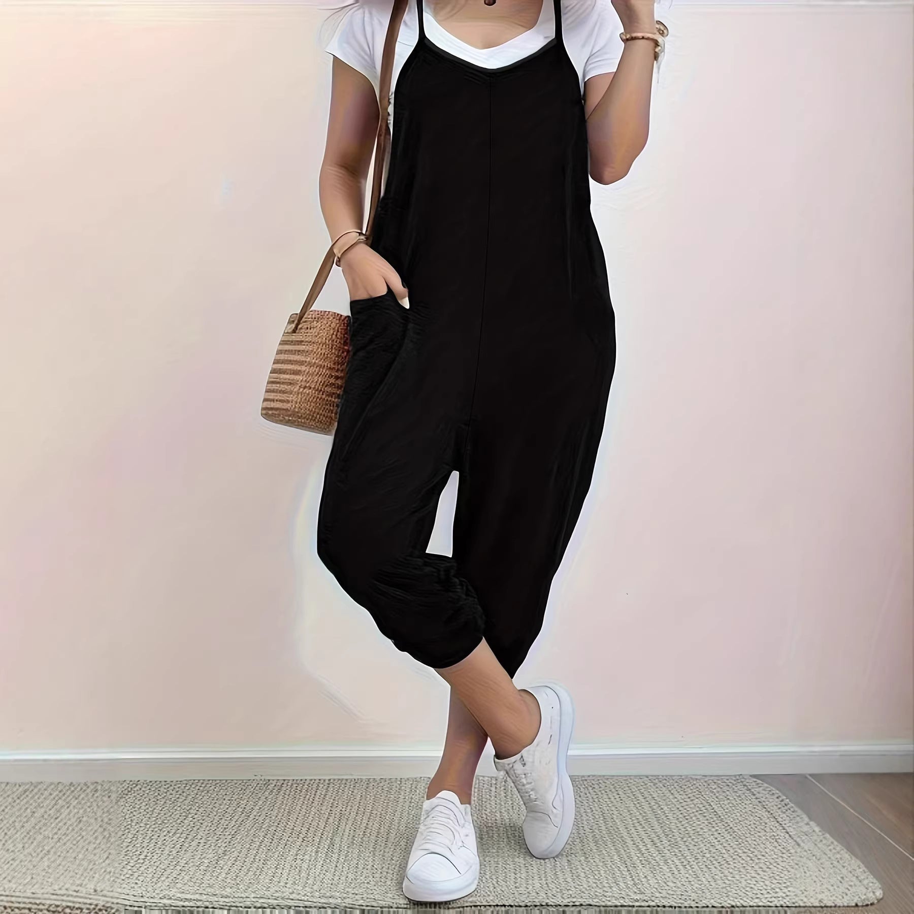 Damen Jumpsuit Komfort Passform Praktische Taschen Norvielle - Norvielle