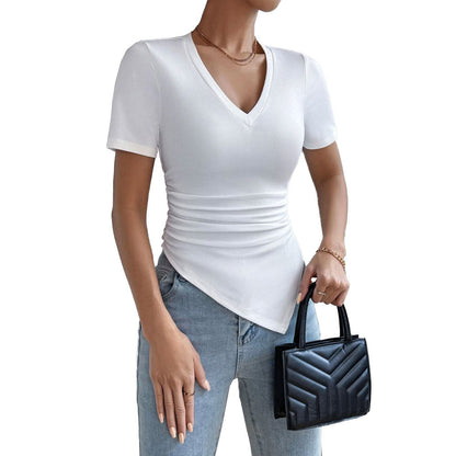 Damen Body V-Ausschnitt Raffung Norvielle