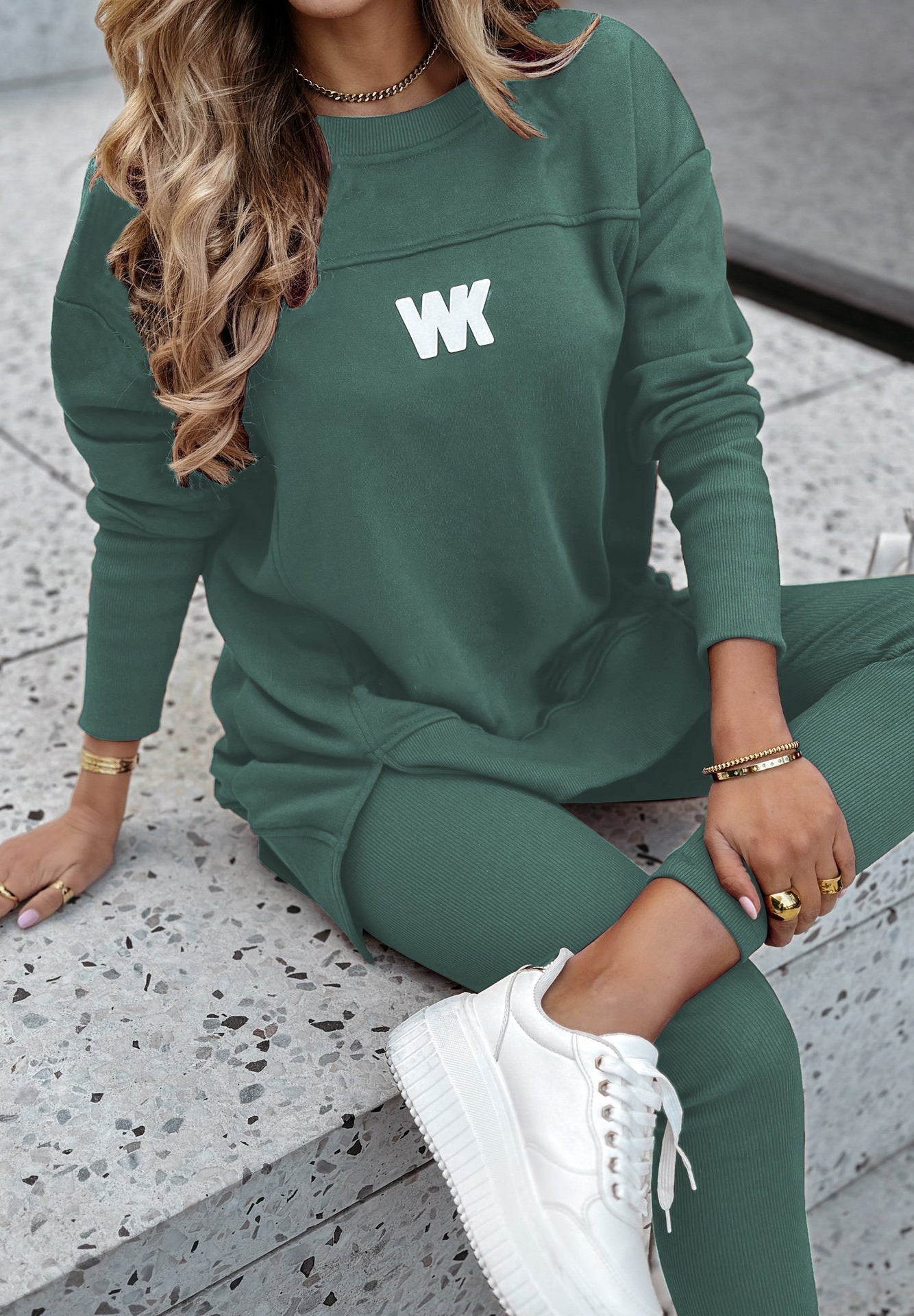 Damen Lounge-Set Oversized Sweatshirt und Leggings Norvielle