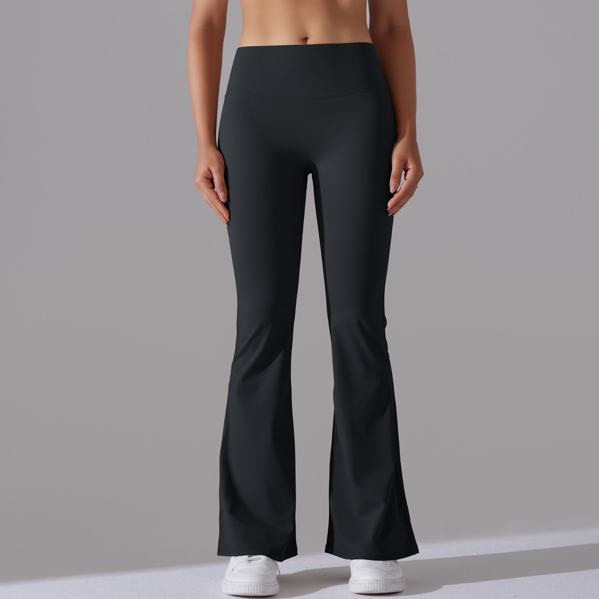 Damen Fitnesshose Flared High-Waist Sportleggings für Training