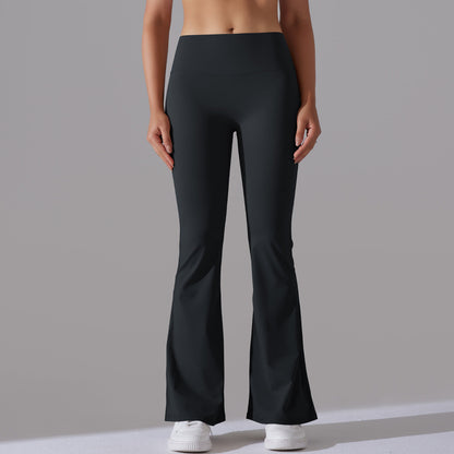 Damen Fitnesshose Flared High-Waist Sportleggings für Training