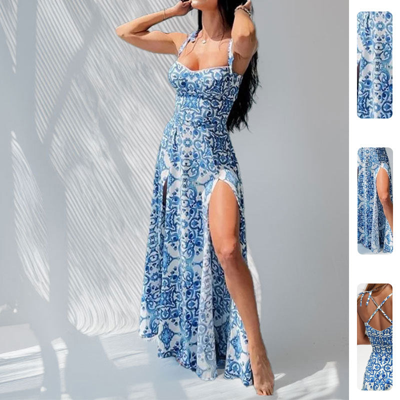 Damen Maxikleid Spitze Seitenschlitze Norvielle - Norvielle