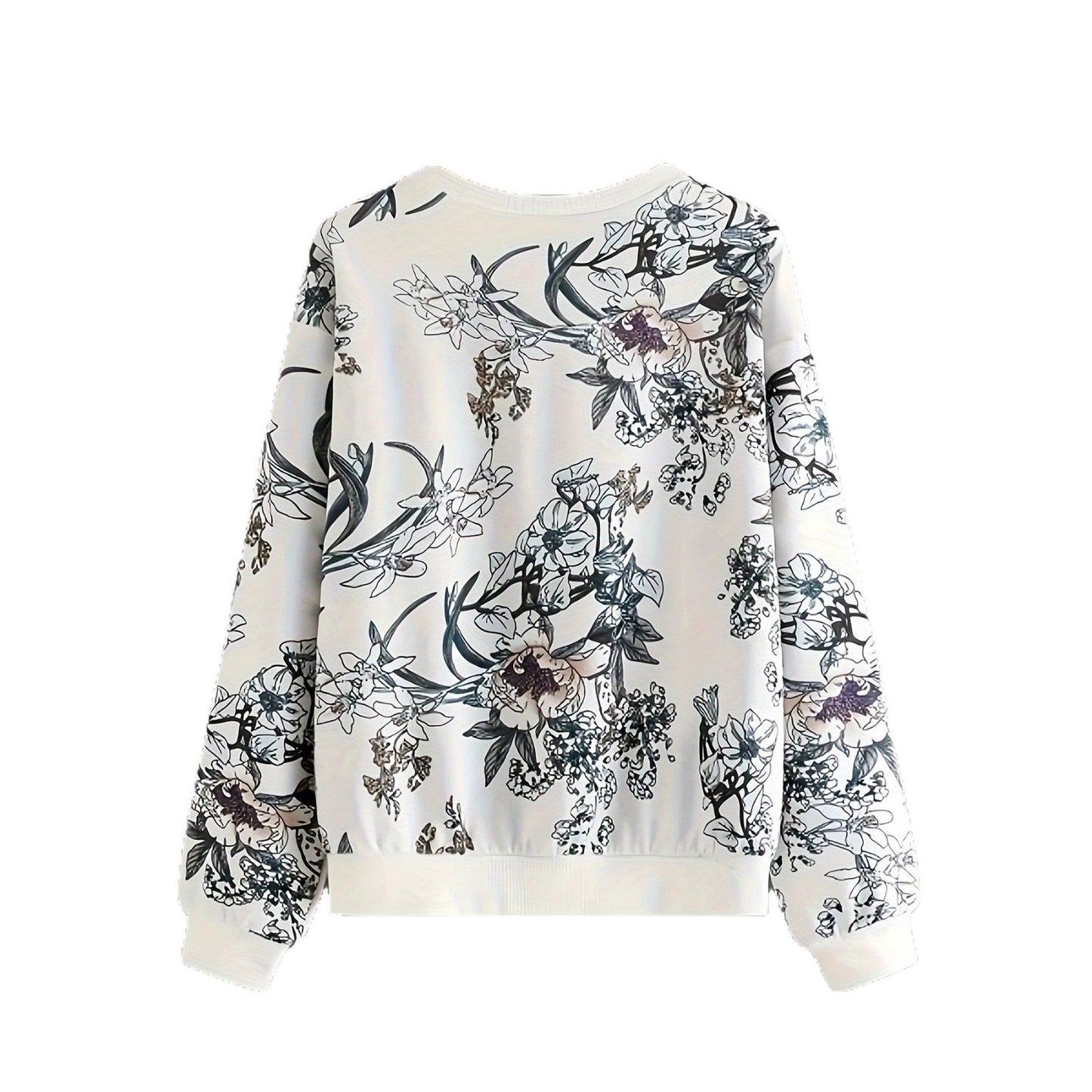 Damen Sweatshirt Floraler Druck Relaxed Fit Norvielle