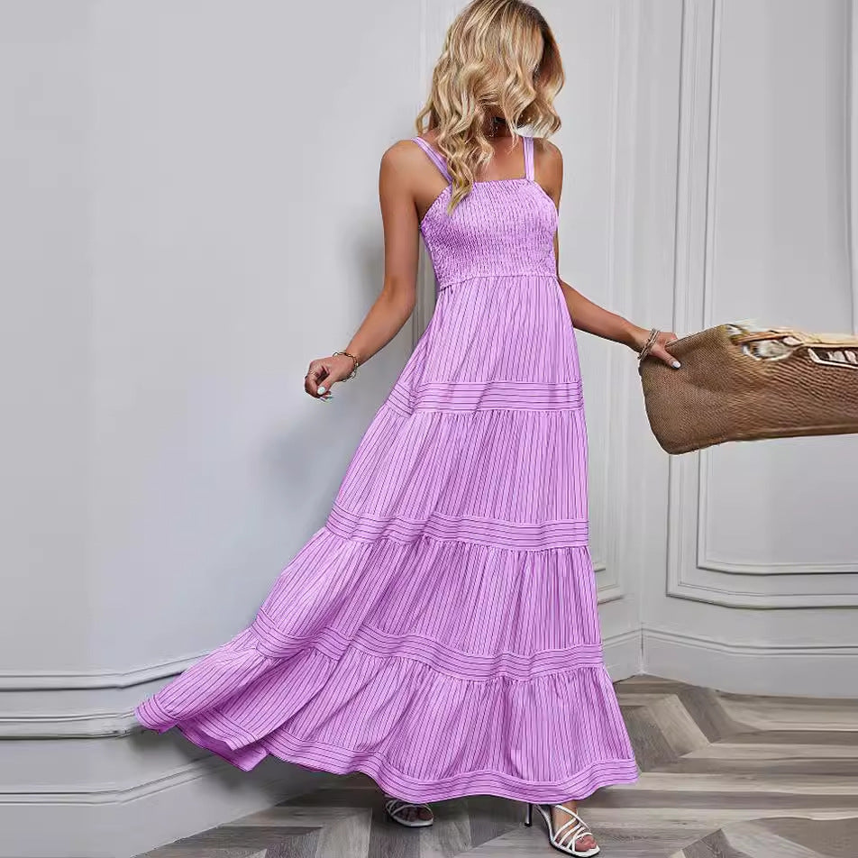 Damen Plissiertes Maxikleid Elastisch Voluminöser Rock Norvielle