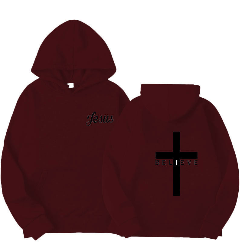 Damen Kapuzenpullover Bequem Glaubensdesign Dunkelgrau