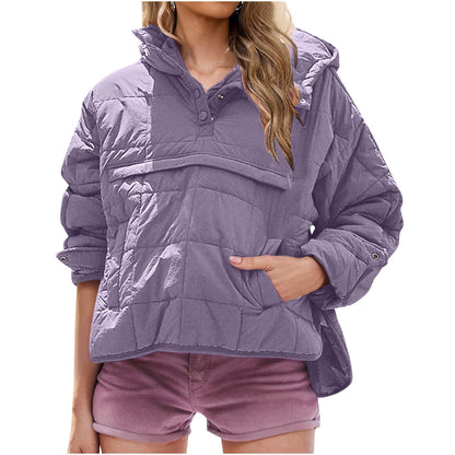 Damen Steppjacke Übergröße mit Kapuze Norvielle