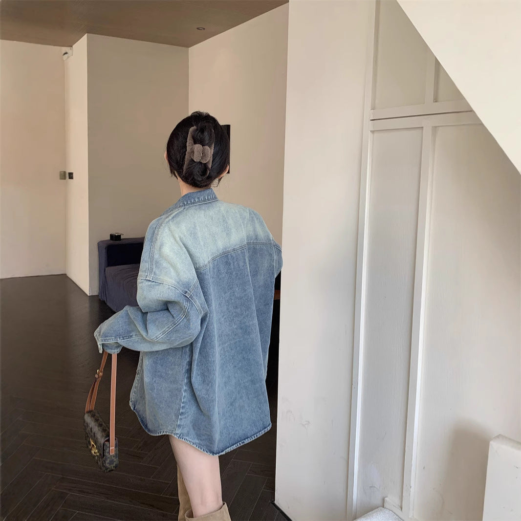 Damen Oversize Denim Hemd