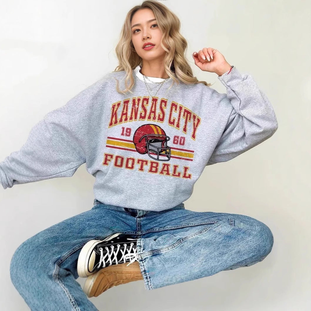 Damen Oversized Sweatshirt Football-Motiv Norvielle - Norvielle