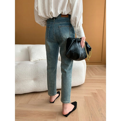 Damen High-Waist Straight-Leg Jeans Norvielle