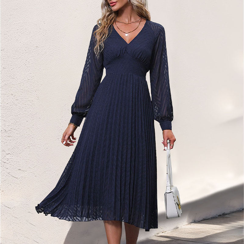 Damen Midi-Kleid Rüschung Figurschmeichelnd Norvielle - Norvielle
