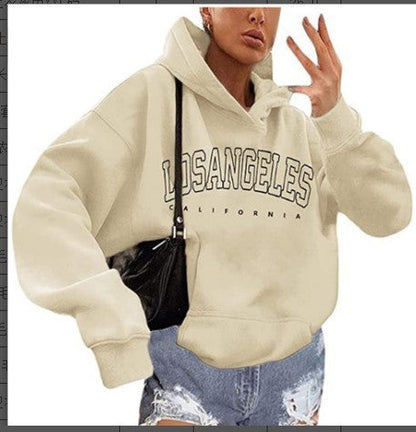 Damen Kapuzenpullover Los Angeles Print Weites Design