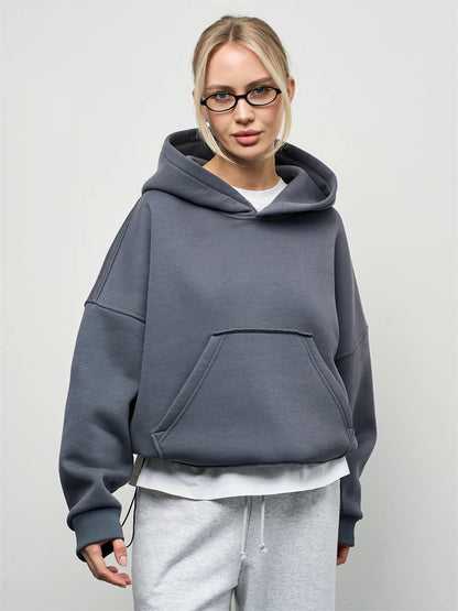 Damen Oversized Kapuzenpullover Lässiger Schnitt Mit Seitentaschen