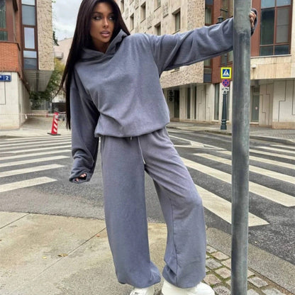 Damen Fleece-Loungewear-Set mit Taschen und lässigem Schnitt Norvielle