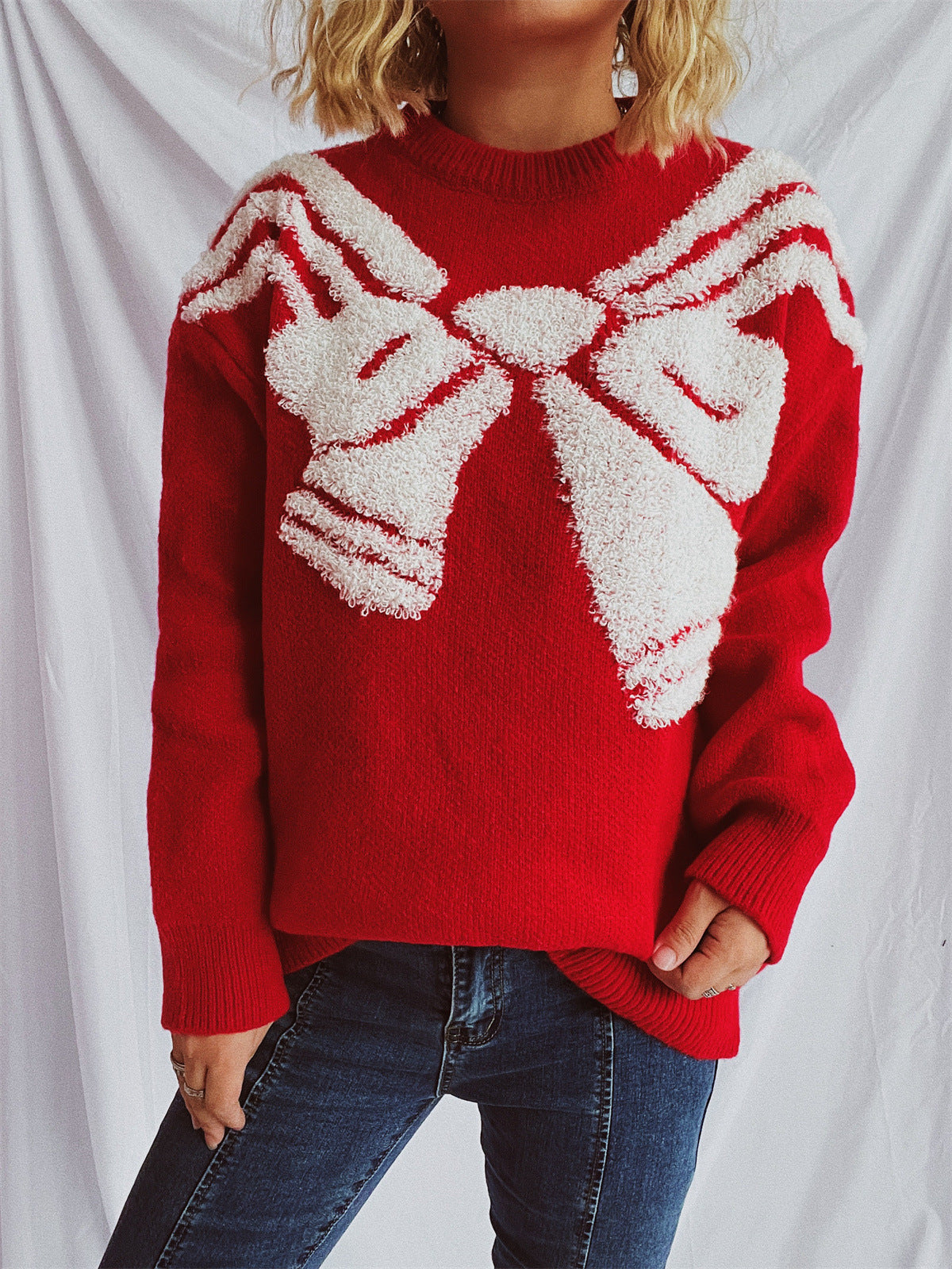 Damen Pullover 3D-Motiv Norvielle