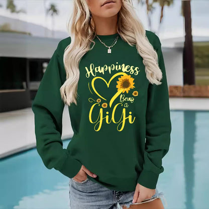 Damen Sweatshirt Voluminöse Ärmel Fröhliches Motiv Norvielle