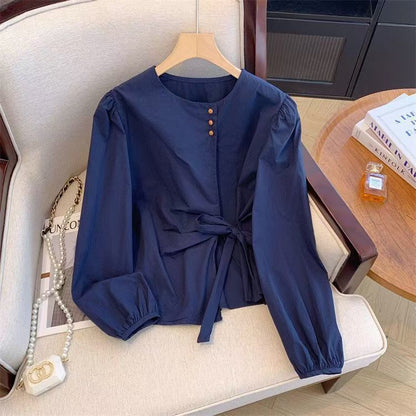 Damen Bluse Elegante Schleifenbindung Norvielle