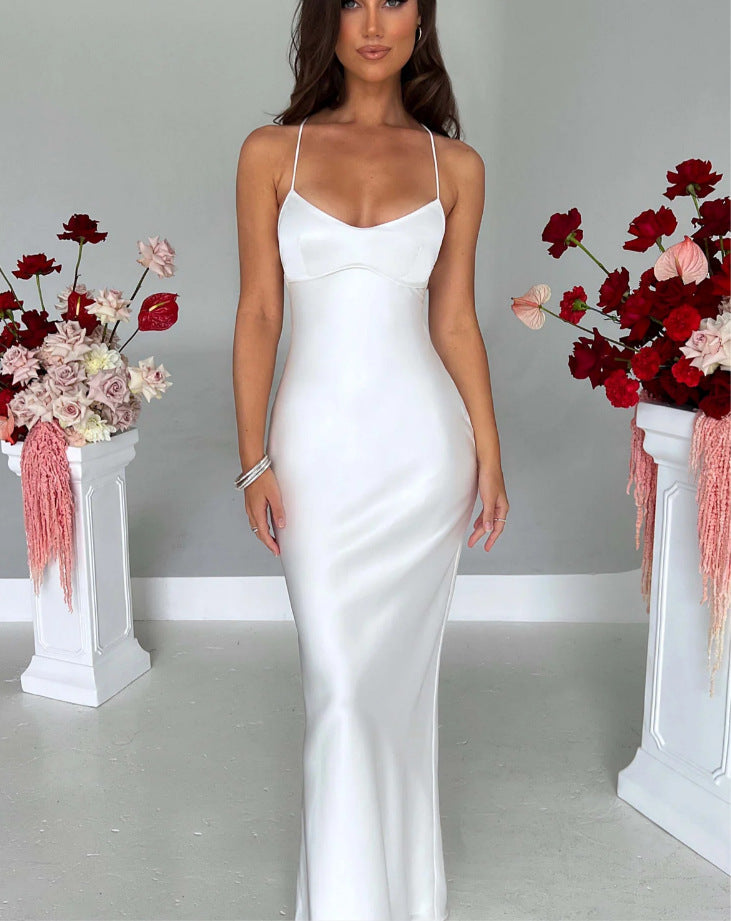 Damen Trägerloses Kleid Slim Fit Norvielle