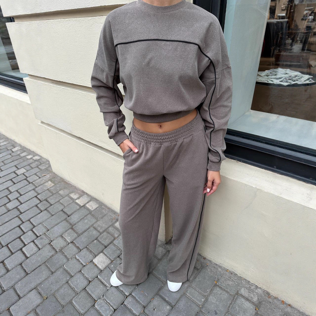 Damen Sportset elastischer Bund Kontrastnähte Norvielle - Norvielle