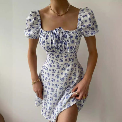 Damen Minikleid Rüschendetails Florales Muster Norvielle