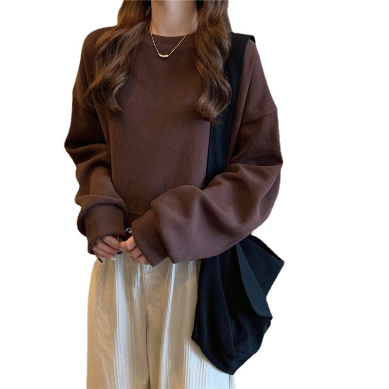 Damen Oversized Sweatshirt Komfort-Kragen Weich