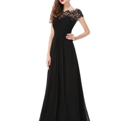 Damen Abendkleid Spitze Fließender Rock Norvielle